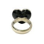 Chanel Ring Gold Black Coco Mark Heart Rhinestone — view 4