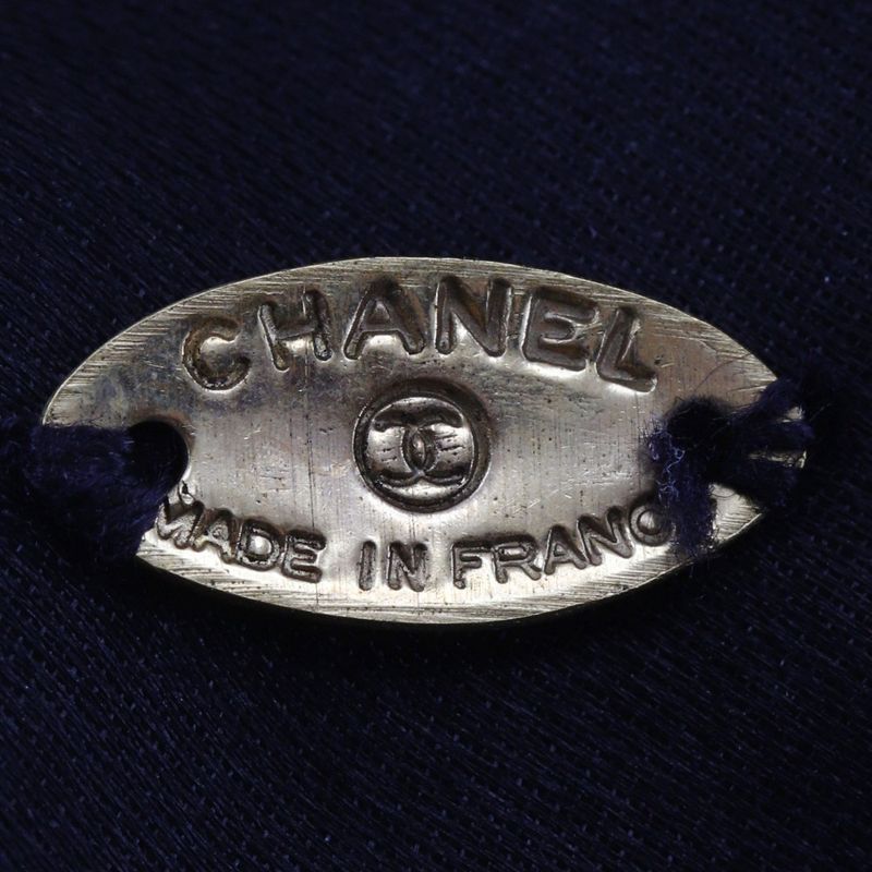 Chanel Camellia Ribbon Satin and Textile Black White Barrette — view 7