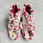 Chanel Tweed Wedge Sole Short Boots Multicolor Pumps 35 1 2 — view 6