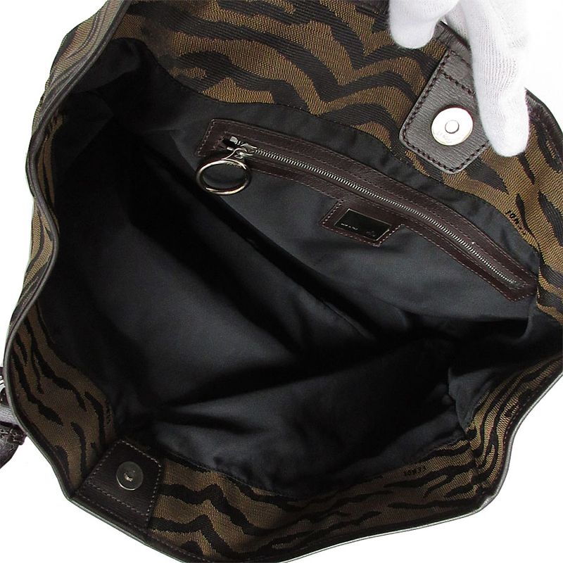 Fendi Zebra Print Nylon Tote Handbag — view 9