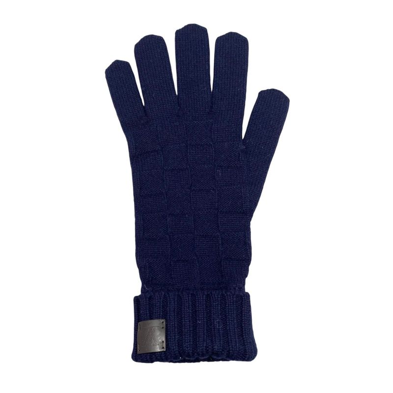Louis Vuitton Gloves Gon Helsinki Cashmere Damier Perforated Logo — view 3