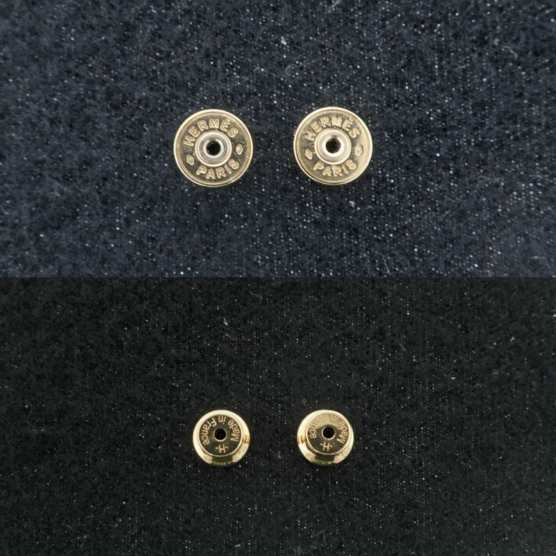 Hermes Yulidice PM Earrings Buffalo Horn Pair Brown Gold Hardware — view 6