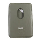 Christian Dior 2 flg Saddle Logo Magnet Gravity Leather Card Holder Case — view 4