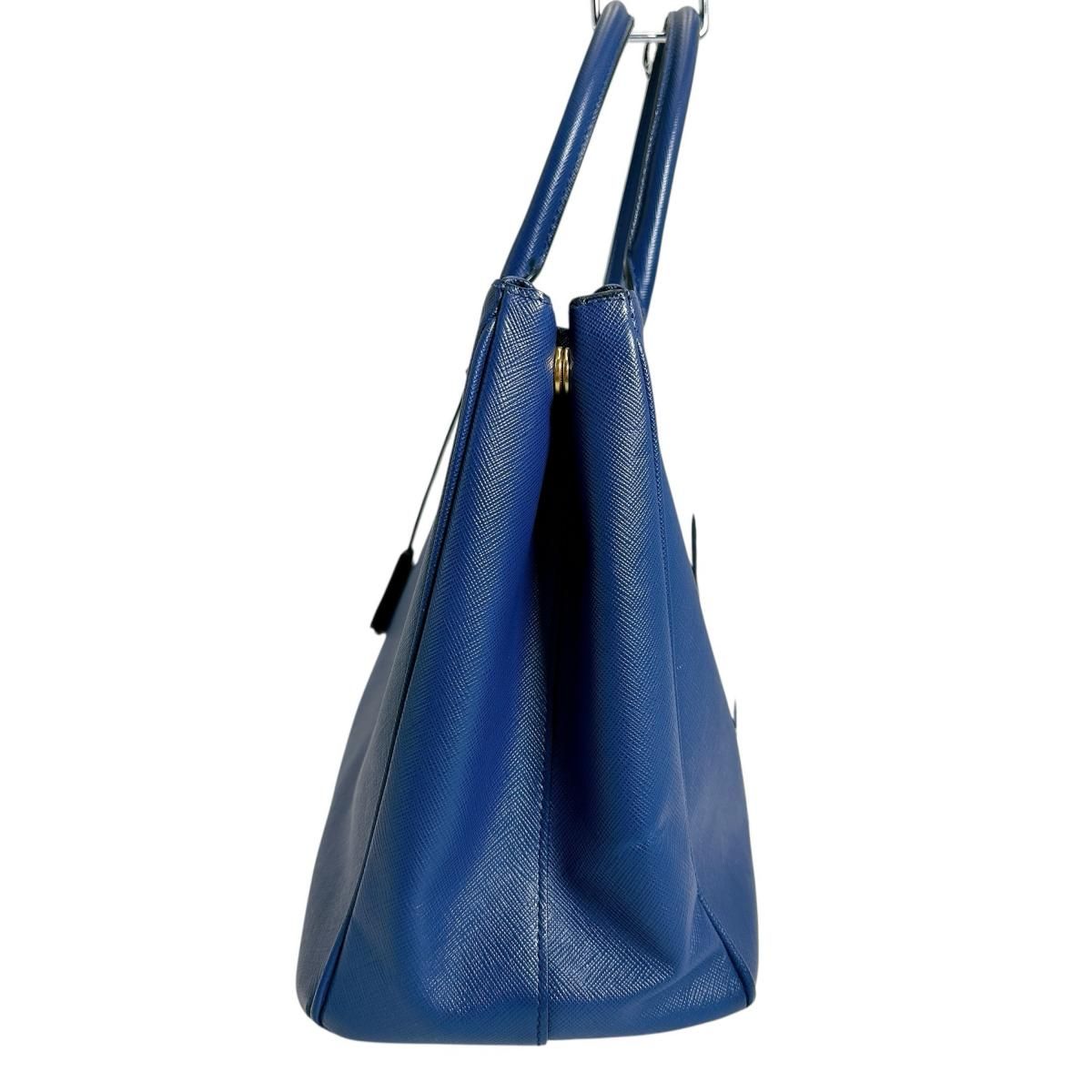 Prada 1 Ba786 Saffiano Shoulder Bag Galleria Handbag Blue — view 5