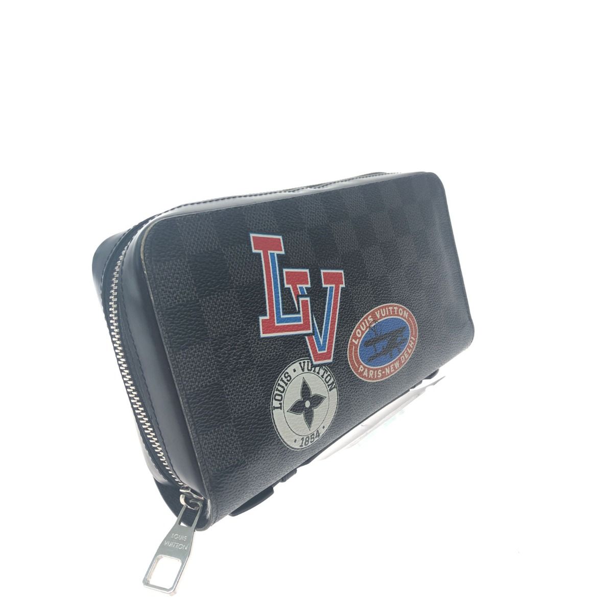 Louis Vuitton Long Wallet Round Zipper Travel Case Damier Graphite League — view 3