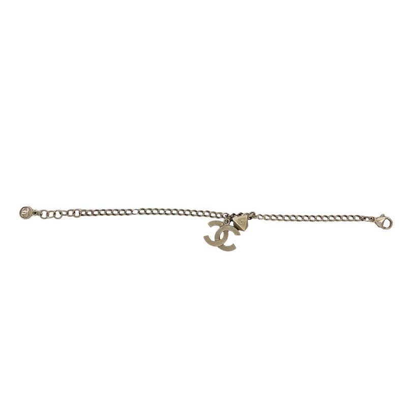 Chanel Coco Mark Motif Metal Chain Bracelet Bangle Accessory 12A — view 6