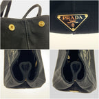 Prada Canapa 2-Way Tote Bag 1 Bg642 Black — view 7