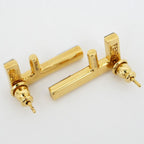 Fendi Earrings Fast Logo Brass Crystal 8 Ah713 Gold Accessories — view 6