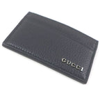 Gucci Silver Logo Hardware Leather Card Case Business Holder Black — view 6