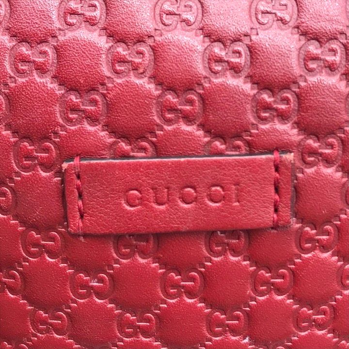 Gucci Micro Guccissima 2-Way Mini Compact Shoulder Bag Red Leather — view 9