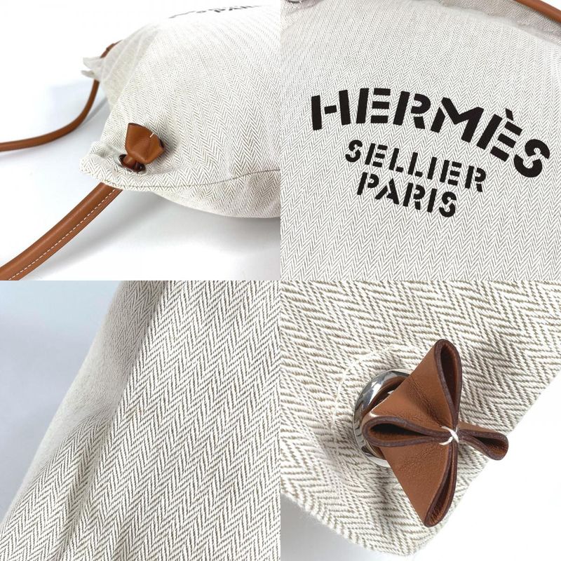 Hermes Backpack Aline MM Toile Chevron Beige — view 7