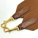 Celine Shoulder Strap Logo Canvas Leather Brown — view 3