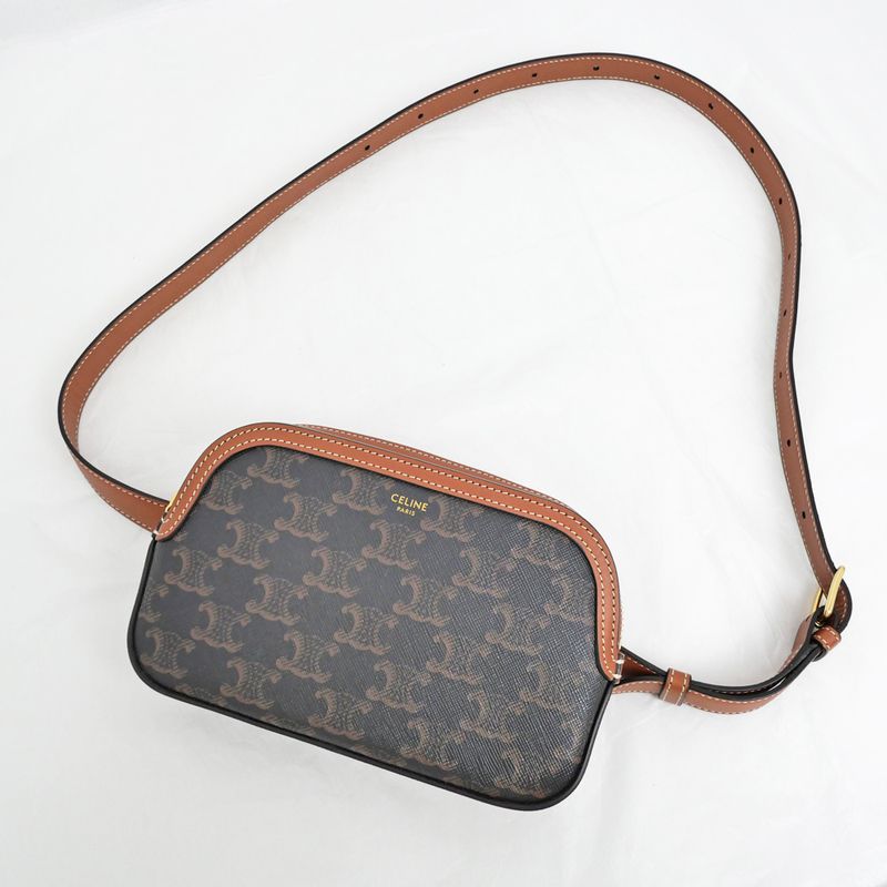 Celine Belt Bag Triomphe Body Brown Tan Canvas 19267 — view 9