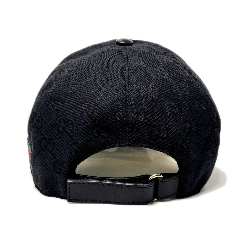 Gucci Cap Hat Original GG Canvas Baseball Cap Black — view 4