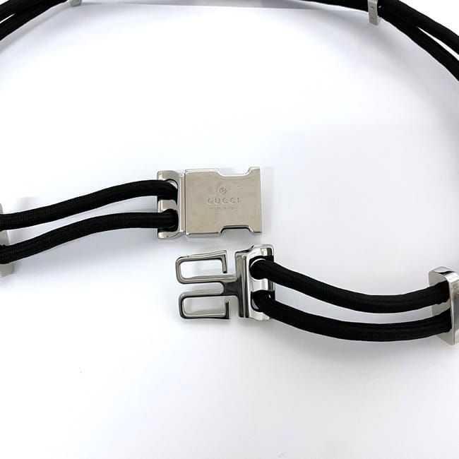Gucci Wire Belt Black Silver Hardware 83 cm — view 7