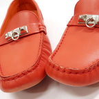 Hermes Moccasins Irving Driving Shoes 38 Orange — view 4