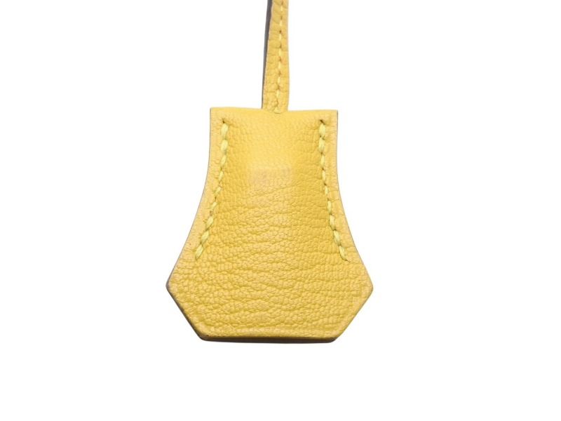 Hermes Clochette Cadena Key Set Taurillon Novillo Jaune Naple Gold — view 3