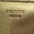 Prada Saffiano Leather Bifold Card Case Gold — view 9
