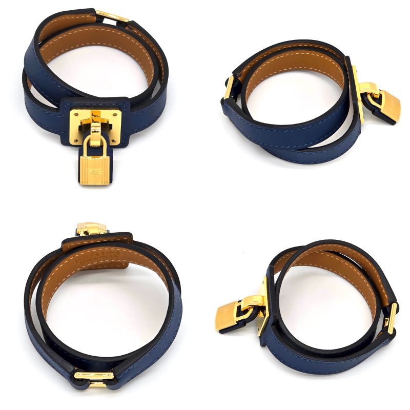 Hermes Auchelie Dubretour Leather Bracelet Double Winding T2 155 cm — view 3