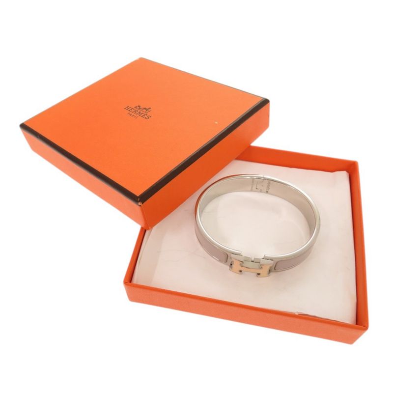 Hermes Click H Clack PM Metal Gray Bracelet Bangle 0029 — view 3