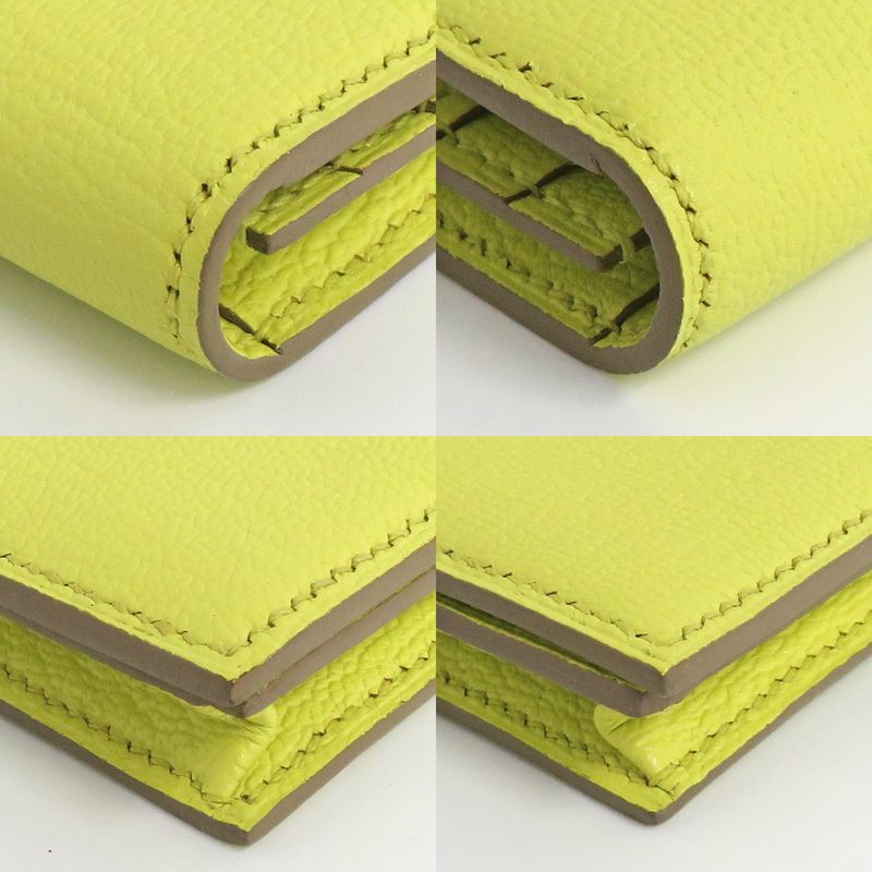 Hermes Bearn Souffle Chevre Yellow Series Pink Gold Hardware R Stamp — view 8