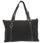Gucci GG Abbey Tote Bag Canvas Leather Dark Brown 0767 — view 2