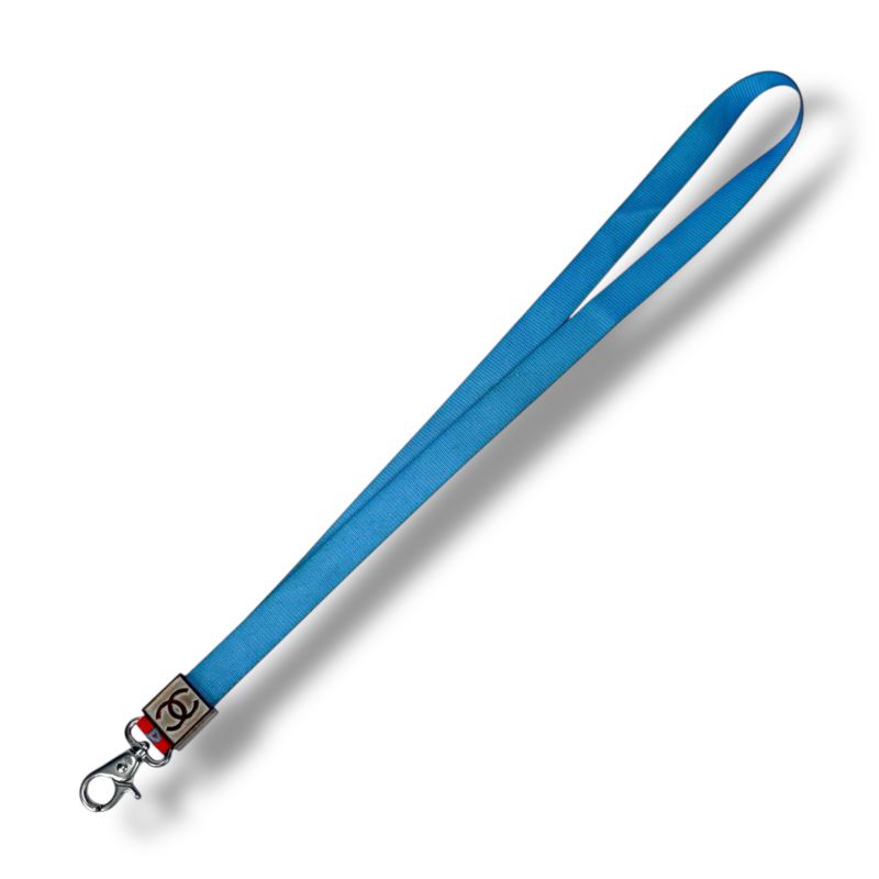 Chanel Neck Strap Coco Mark Blue Orange Red Silver Hardware — view 2