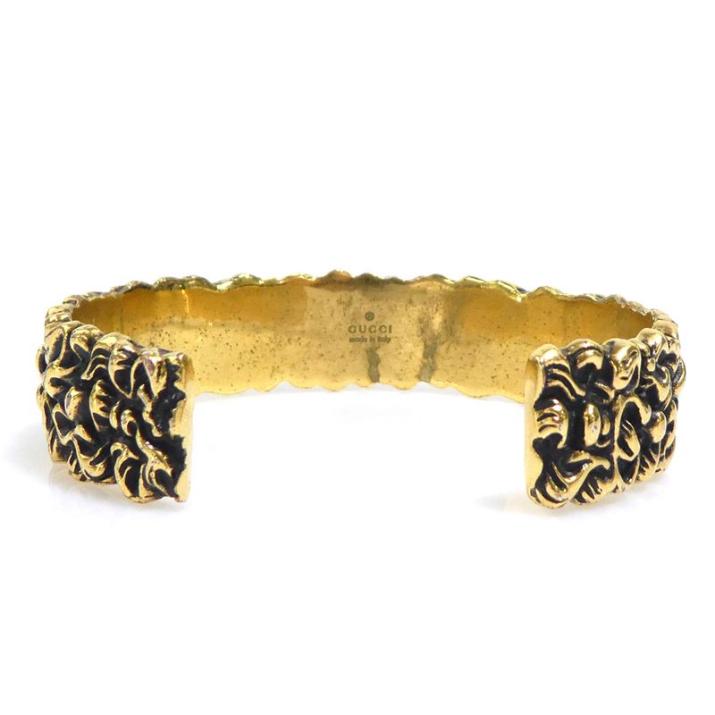 Gucci Bamboo Motif Yellow Gold-Tone Bangle — view 4