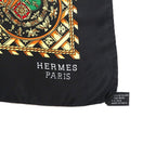 Hermes 90 Carre Scarf Coin Emblem Black Silk, All-Over Print — view 4