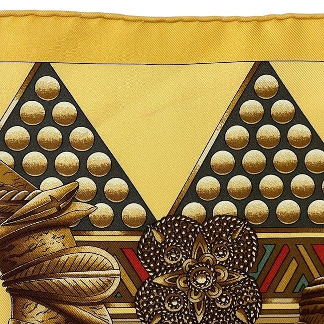 Hermes Scarf Carre 90 Beige Brown L'or des — view 8