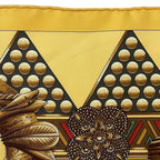 Hermes Scarf Carre 90 Beige Brown L'or des — view 8