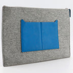 Hermes Toudou 37 Felt And Vaux Epson Blue Zanzibar Gray A Clutch Bag — view 3