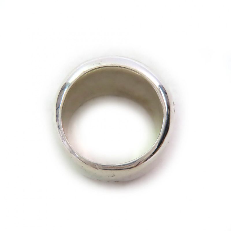Chanel SV 925 Logo Engraved Wide Ring Accessory Silver Size 13 — view 6