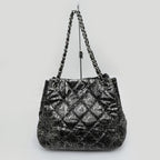 Chanel Nylon Chain Tote Bag Silver Hardware Quilted — view 7