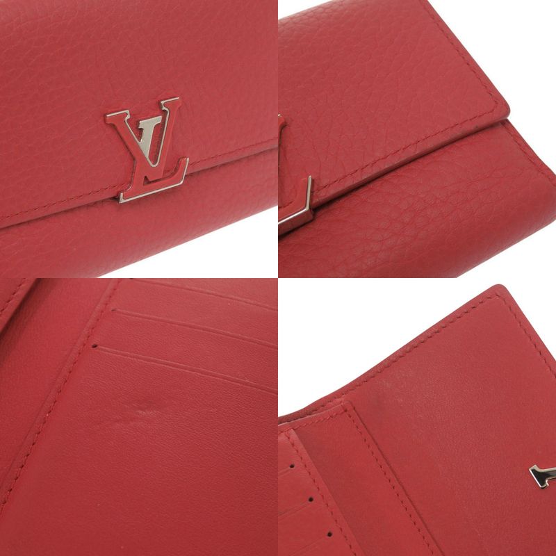 Louis Vuitton Portefeuille Capucino Compact Leather Red Trifold Wallet — view 8