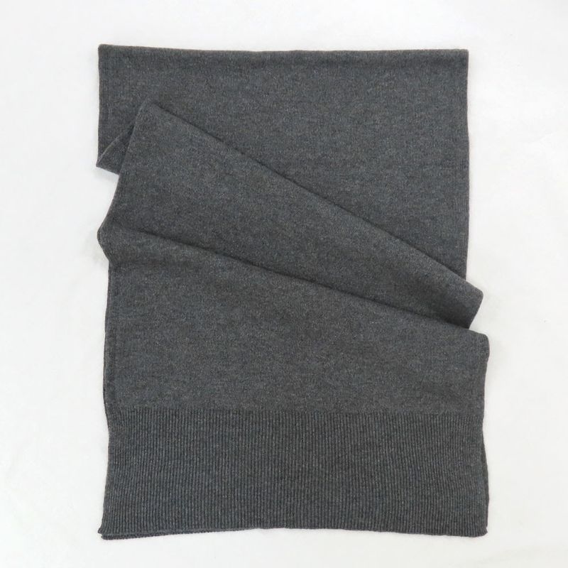 Chanel Shawl Aaa623 Gray Black 2025 Cruises Cashmere Logo Simple — view 3
