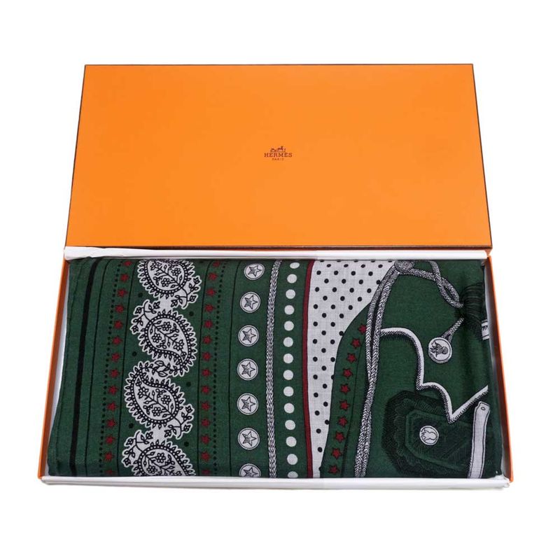 Hermes Carre 140 Scarf Zouaves Et Dragons Cashmere Silk Large Shawl — view 9