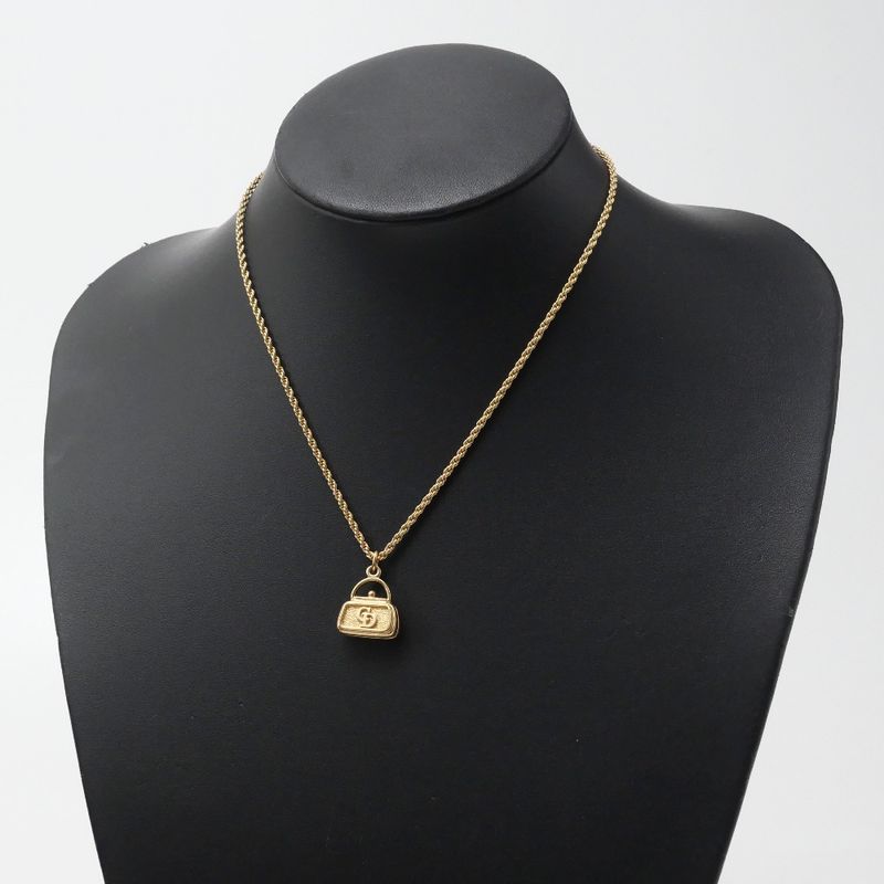Christian Dior Vintage Necklace CD Logo Bag Motif — view 2