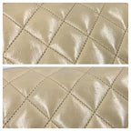 Chanel Quilted Single Flap Chain Shoulder Bag Khaki — view 3