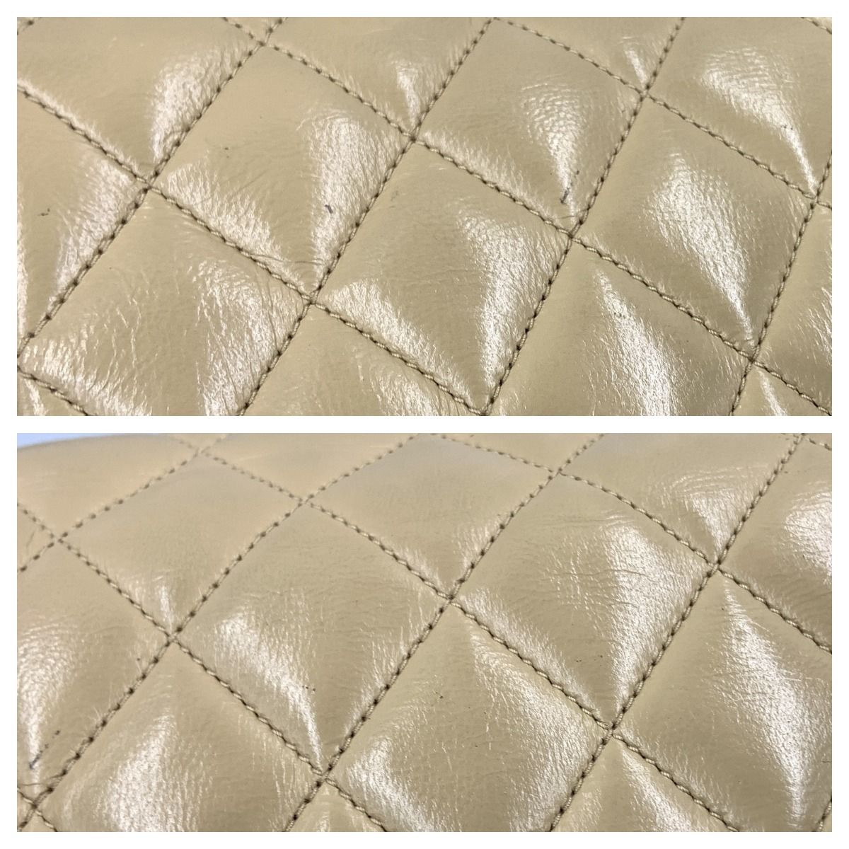 Chanel Quilted Single Flap Chain Shoulder Bag Khaki — view 3