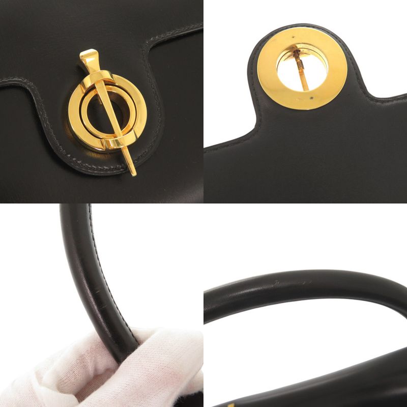 Hermes Vintage Leather Black Handbag 1126 — view 9