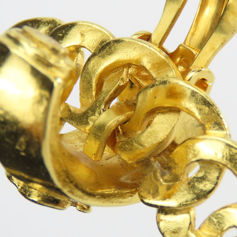 Chanel Coco Mark Metal Gold Plated Hoop Accessories — view 6