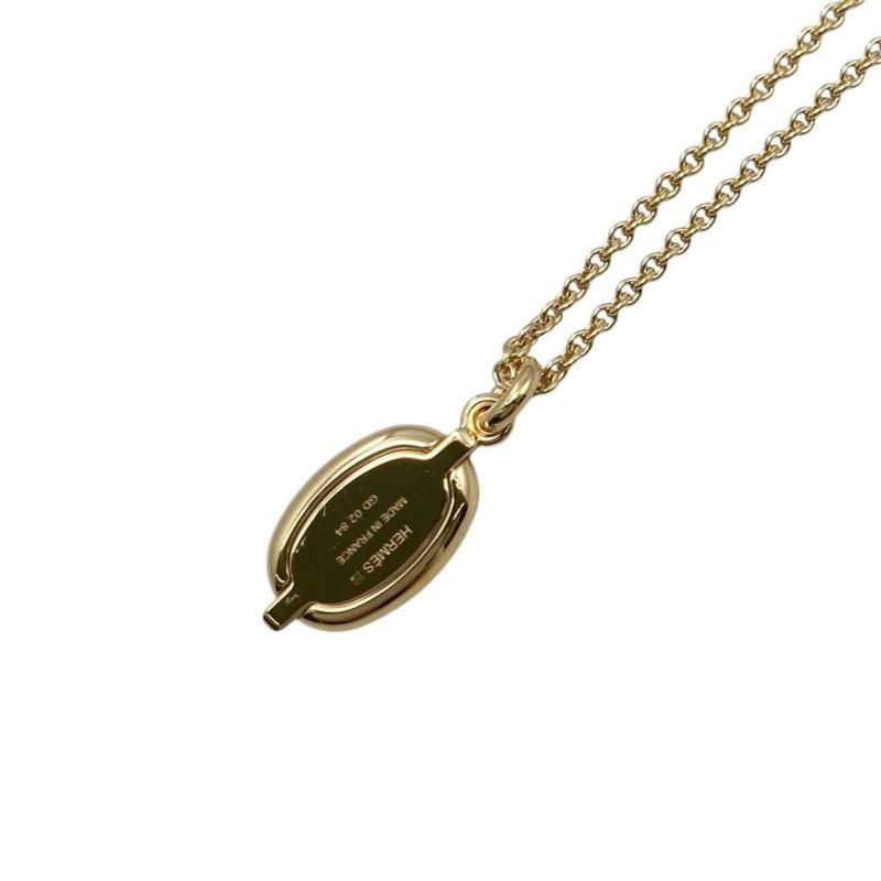 Hermes Necklace Pendant Mini Maillon PM Fed3 Cles Beige Gold Hardware — view 3