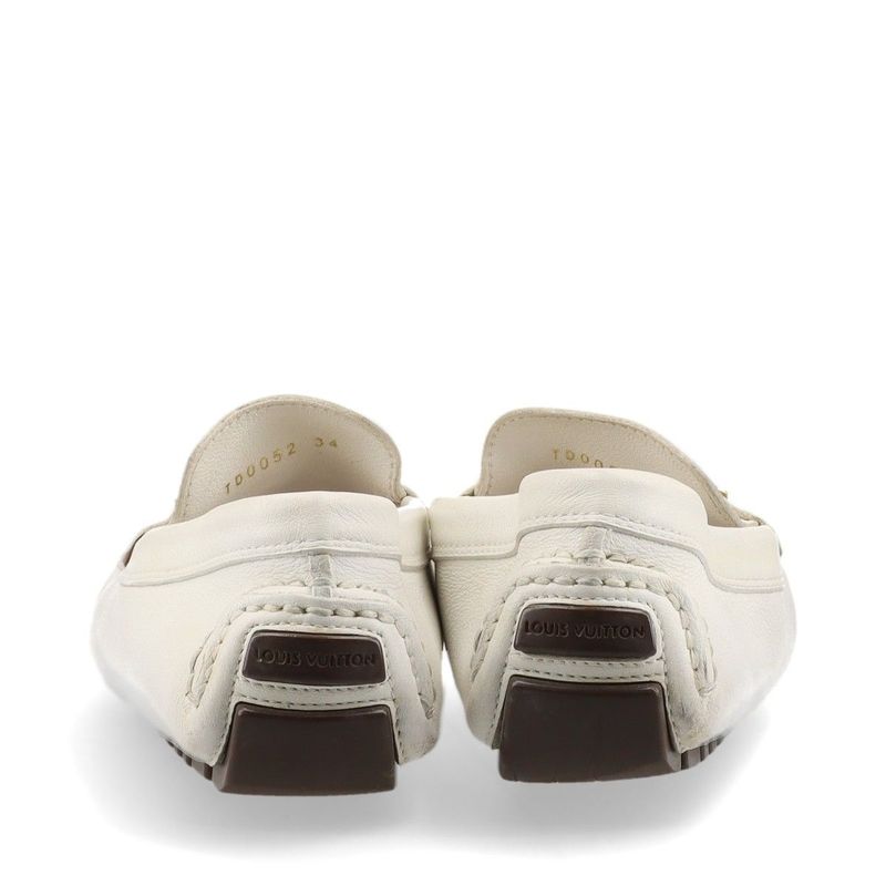 Louis Vuitton 02 Monte Carlo Leather Driving Shoes 34 Td0052 White — view 7