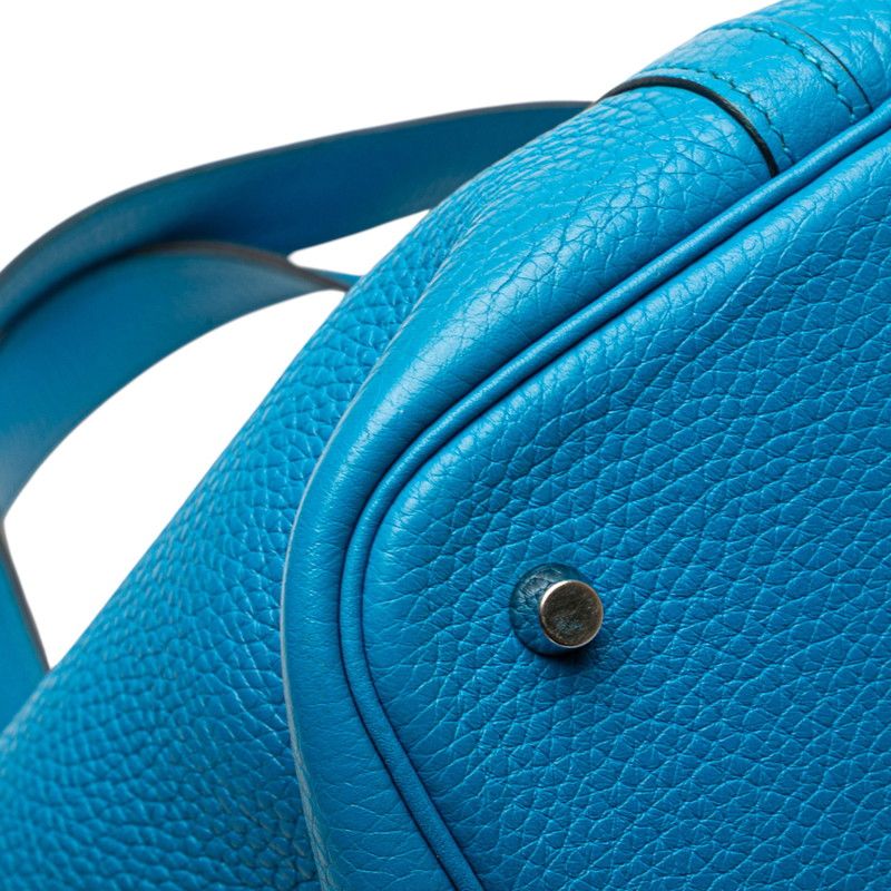 Hermes Picotin Lock MM Blue With Silver Hardware Taurillon Clemence — view 5