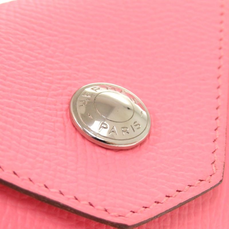 Hermes Le Van Cattle Vaux Epson Rose Confetti Silver Hardware Engraved Coin — view 5