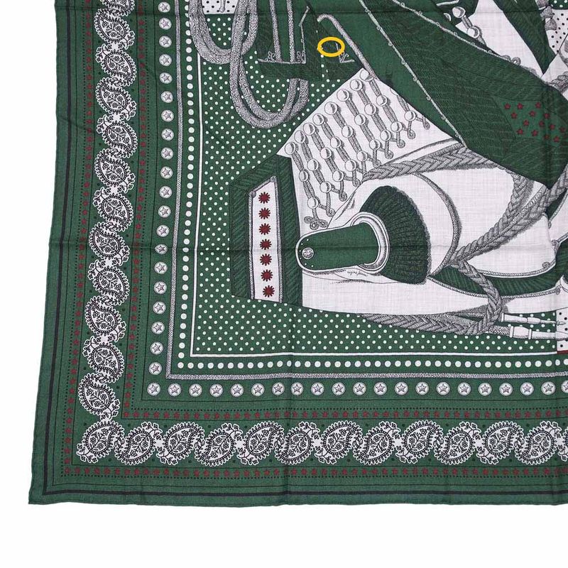 Hermes Carre 140 Scarf Zouaves Et Dragons Cashmere Silk Large Shawl — view 4