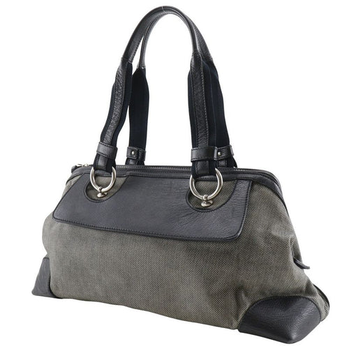 Bottega Veneta Canvas And Leather Gray Black Tote Bag — view 2