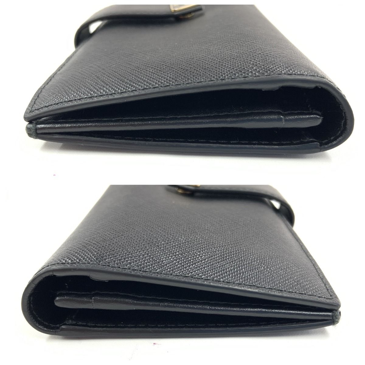 Prada Saffiano Triangle Logo Long Wallet 1 Mv025 Black — view 4