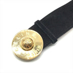 Celine Star Ball Belt 65 Suede Leather Black Gold — view 3